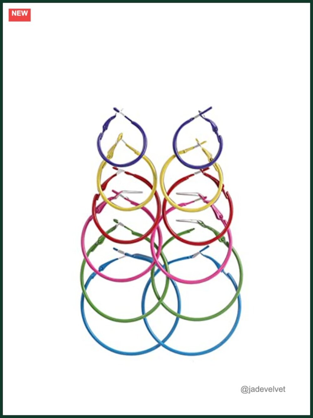6 Pairs Retro Hoop Earrings Alloy 80s 90s Party Costume Jewelry Women